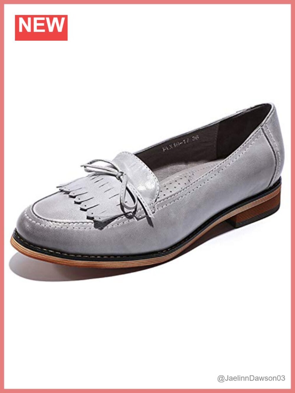 Women's Leather Tassel Loafers Slip On Flat Office Work Shoes